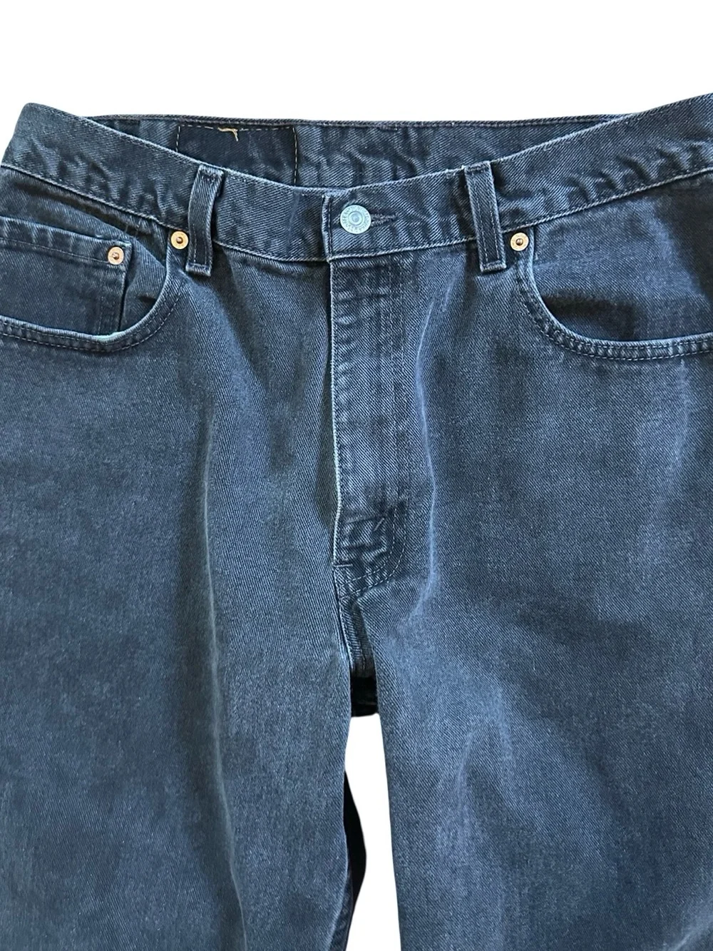 Vtg Levi's 560 Washed Black Loose Fit Tapered Jeans 34X32